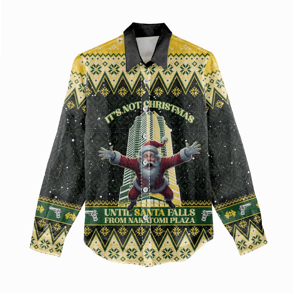 Personalised Nakatomi Plaza Women Casual Shirt It's Not Xmas Until Santa Falls - Wonder Print Shop