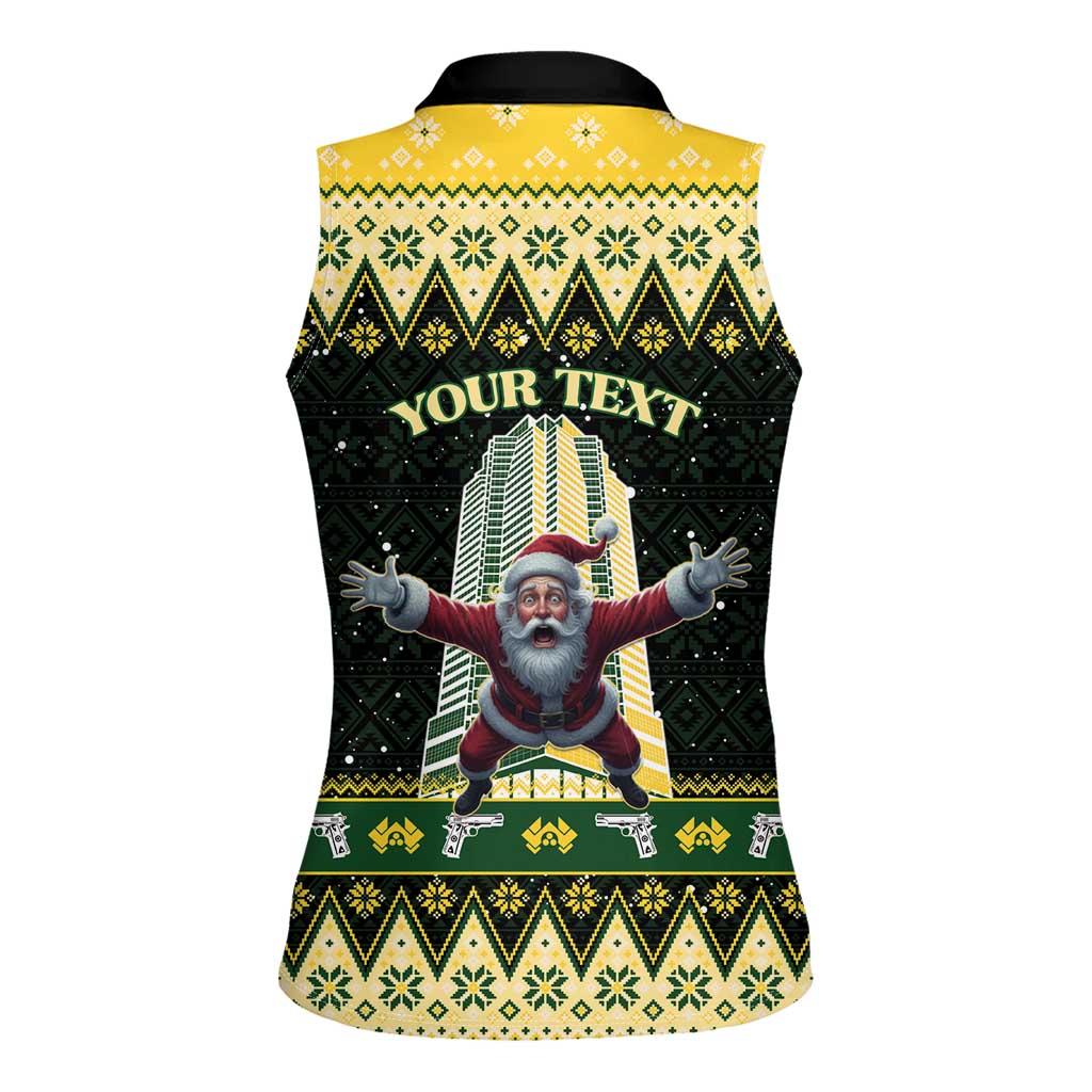 Personalised Nakatomi Plaza Women Sleeveless Polo Shirt It's Not Xmas Until Santa Falls - Wonder Print Shop
