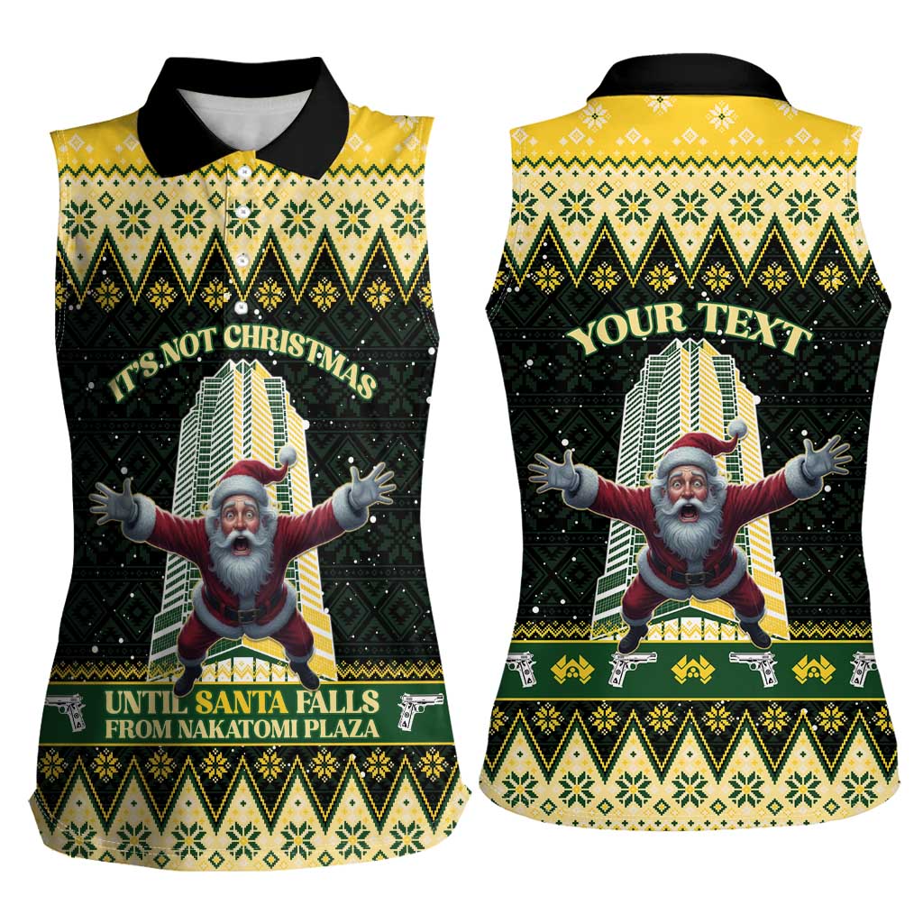 Personalised Nakatomi Plaza Women Sleeveless Polo Shirt It's Not Xmas Until Santa Falls - Wonder Print Shop