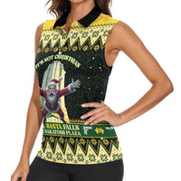 Personalised Nakatomi Plaza Women Sleeveless Polo Shirt It's Not Xmas Until Santa Falls - Wonder Print Shop