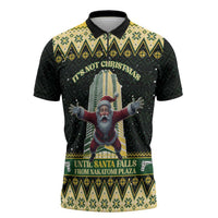 Personalised Nakatomi Plaza Zipper Polo Shirt It's Not Xmas Until Santa Falls - Wonder Print Shop