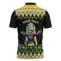 Personalised Nakatomi Plaza Zipper Polo Shirt It's Not Xmas Until Santa Falls - Wonder Print Shop