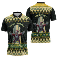 Personalised Nakatomi Plaza Zipper Polo Shirt It's Not Xmas Until Santa Falls - Wonder Print Shop
