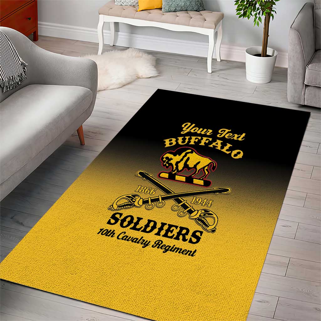 Personalised Buffalo Soldiers Area Rug 10th Cavalry Regiment - Wonder Print Shop