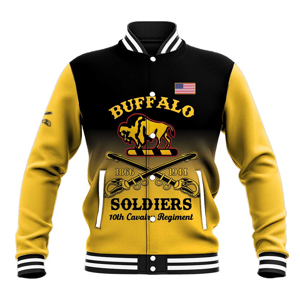 Personalised Buffalo Soldiers Baseball Jacket 10th Cavalry Regiment - Wonder Print Shop