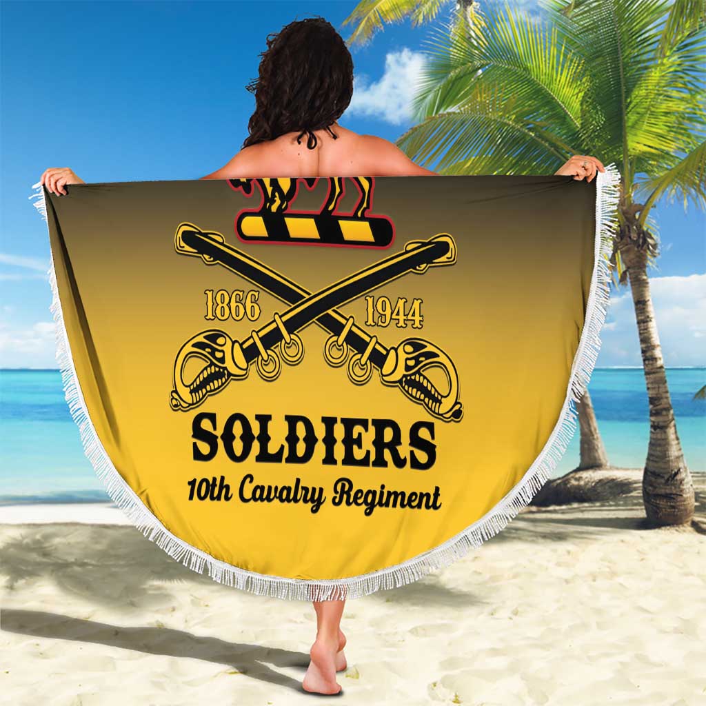 Personalised Buffalo Soldiers Beach Blanket 10th Cavalry Regiment - Wonder Print Shop
