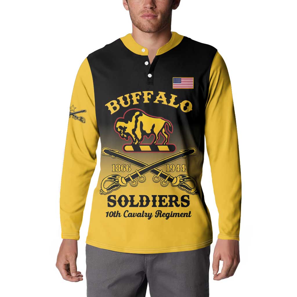 Personalised Buffalo Soldiers Button Sweatshirt 10th Cavalry Regiment - Wonder Print Shop
