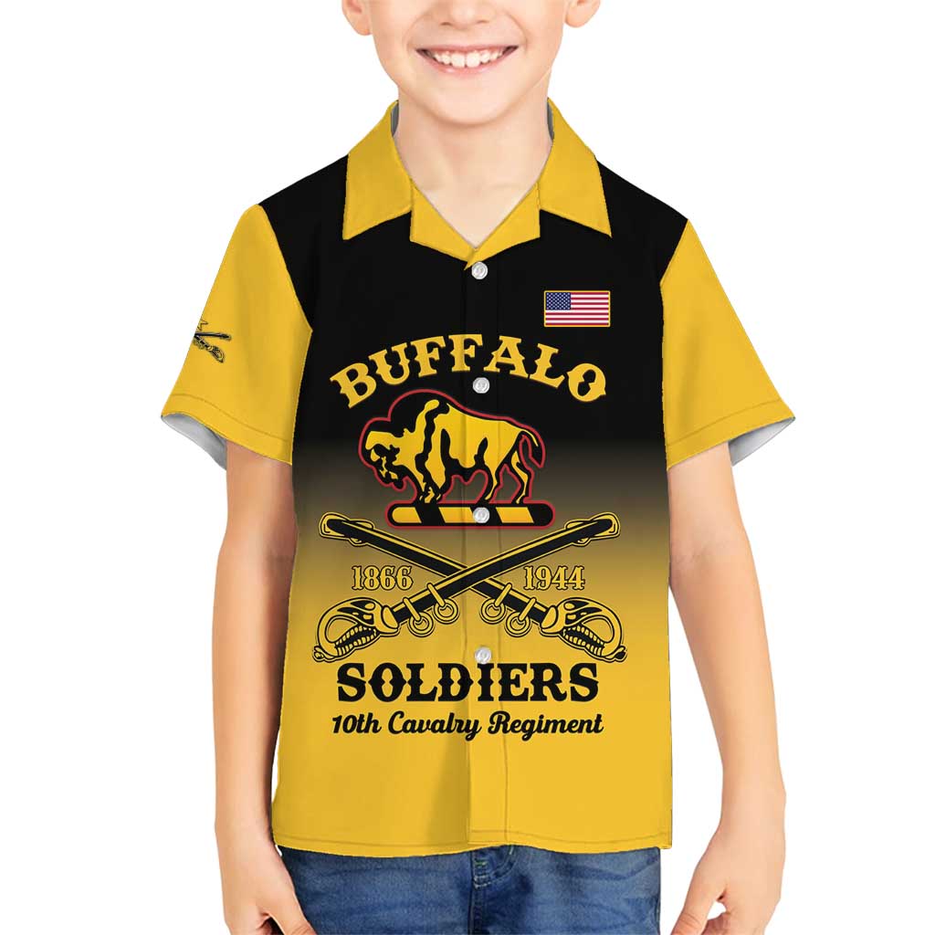Personalised Buffalo Soldiers Family Matching Long Sleeve Bodycon Dress and Hawaiian Shirt 10th Cavalry Regiment - Wonder Print Shop