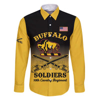 Personalised Buffalo Soldiers Family Matching Off The Shoulder Long Sleeve Dress and Hawaiian Shirt 10th Cavalry Regiment - Wonder Print Shop