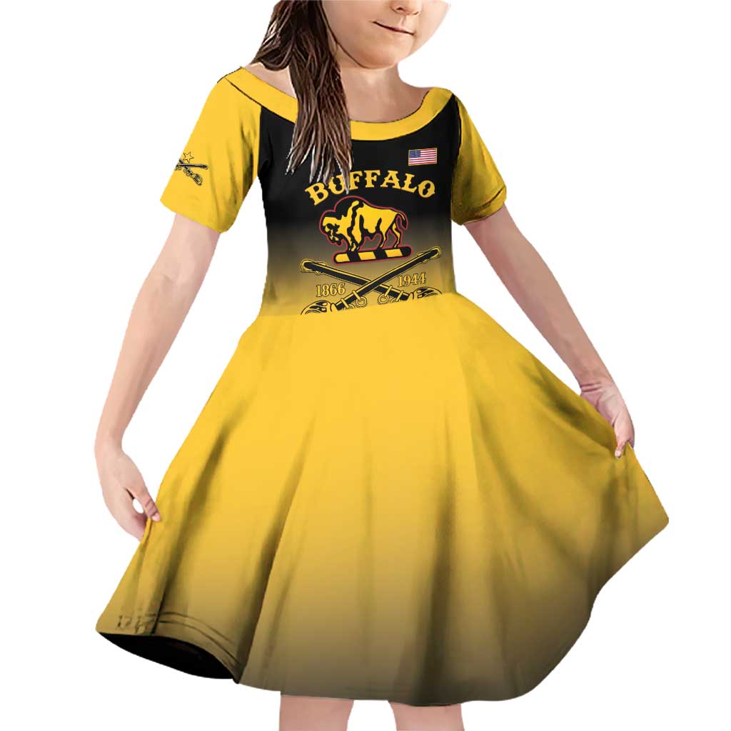 Personalised Buffalo Soldiers Family Matching Off Shoulder Short Dress and Hawaiian Shirt 10th Cavalry Regiment - Wonder Print Shop