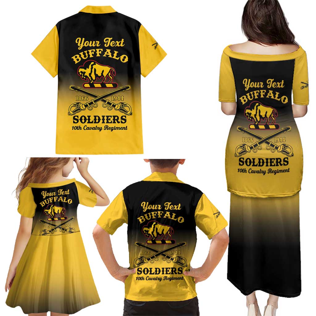 Personalised Buffalo Soldiers Family Matching Puletasi and Hawaiian Shirt 10th Cavalry Regiment - Wonder Print Shop