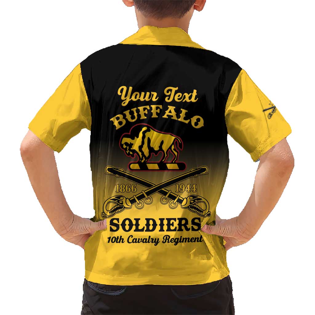 Personalised Buffalo Soldiers Family Matching Short Sleeve Bodycon Dress and Hawaiian Shirt 10th Cavalry Regiment - Wonder Print Shop