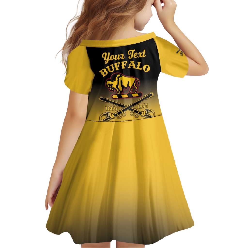 Personalised Buffalo Soldiers Family Matching Short Sleeve Bodycon Dress and Hawaiian Shirt 10th Cavalry Regiment - Wonder Print Shop