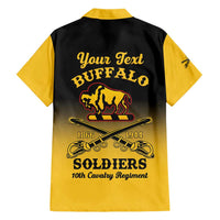 Personalised Buffalo Soldiers Family Matching Short Sleeve Bodycon Dress and Hawaiian Shirt 10th Cavalry Regiment - Wonder Print Shop