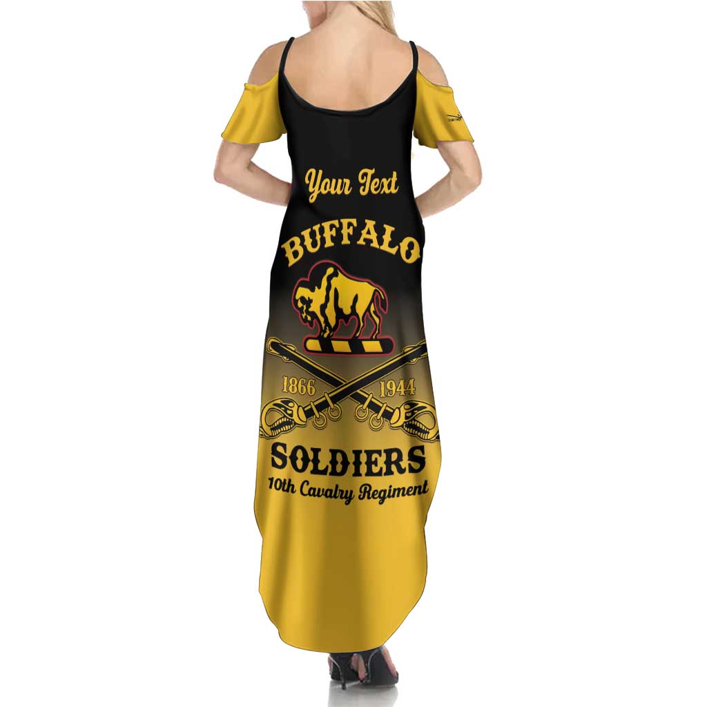 Personalised Buffalo Soldiers Family Matching Summer Maxi Dress and Hawaiian Shirt 10th Cavalry Regiment - Wonder Print Shop