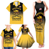 Personalised Buffalo Soldiers Family Matching Tank Maxi Dress and Hawaiian Shirt 10th Cavalry Regiment - Wonder Print Shop