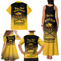 Personalised Buffalo Soldiers Family Matching Tank Maxi Dress and Hawaiian Shirt 10th Cavalry Regiment - Wonder Print Shop