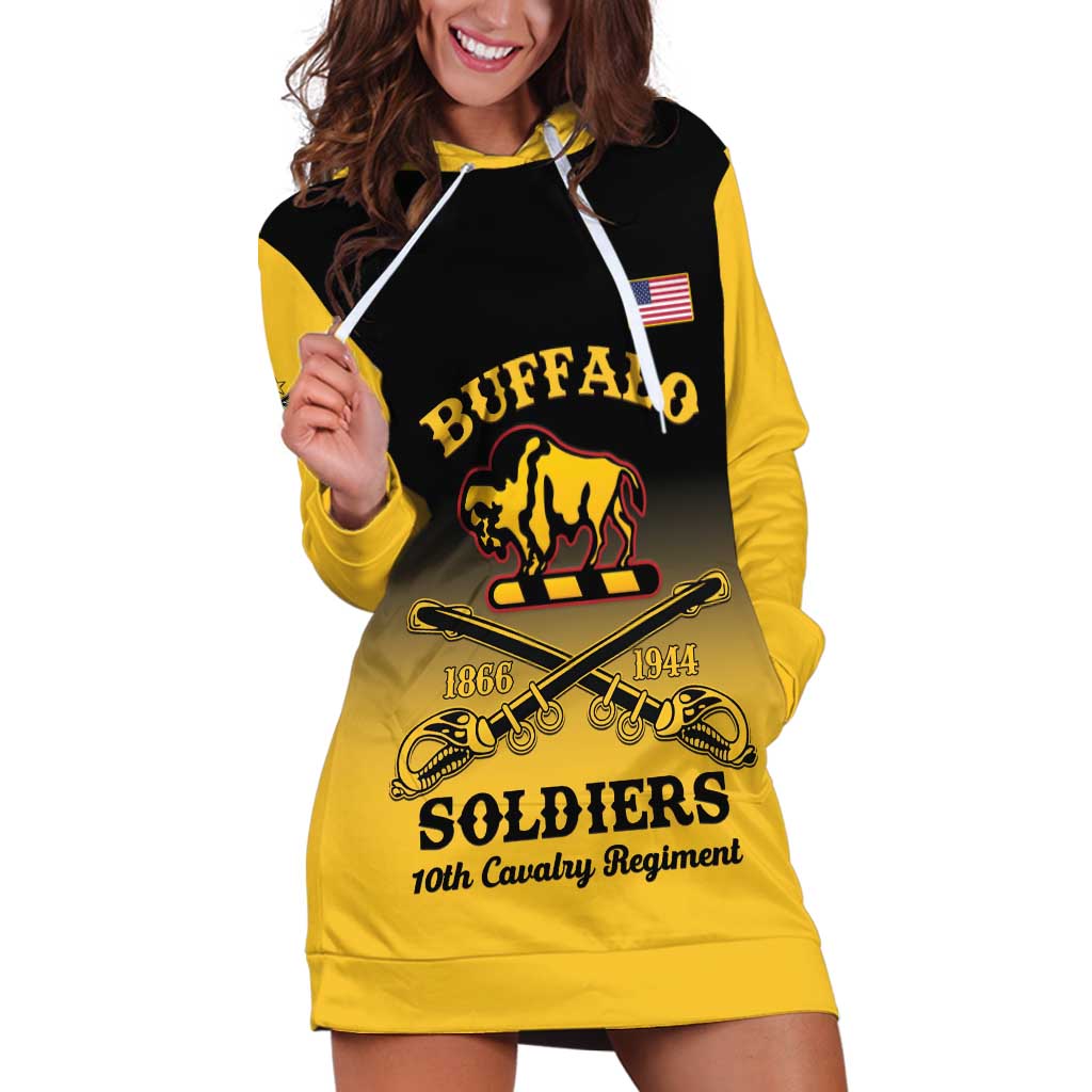 Personalised Buffalo Soldiers Hoodie Dress 10th Cavalry Regiment - Wonder Print Shop