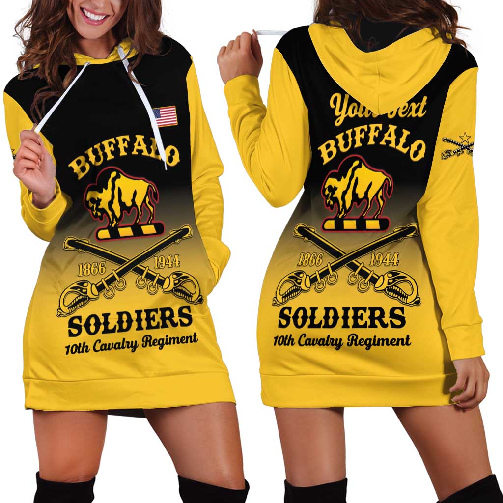 Personalised Buffalo Soldiers Hoodie Dress 10th Cavalry Regiment - Wonder Print Shop
