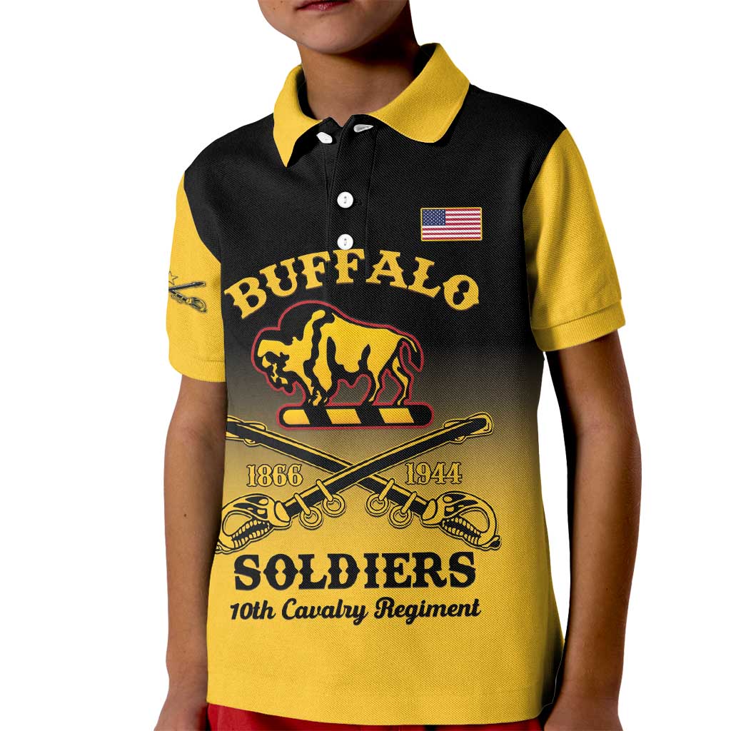Personalised Buffalo Soldiers Kid Polo Shirt 10th Cavalry Regiment - Wonder Print Shop