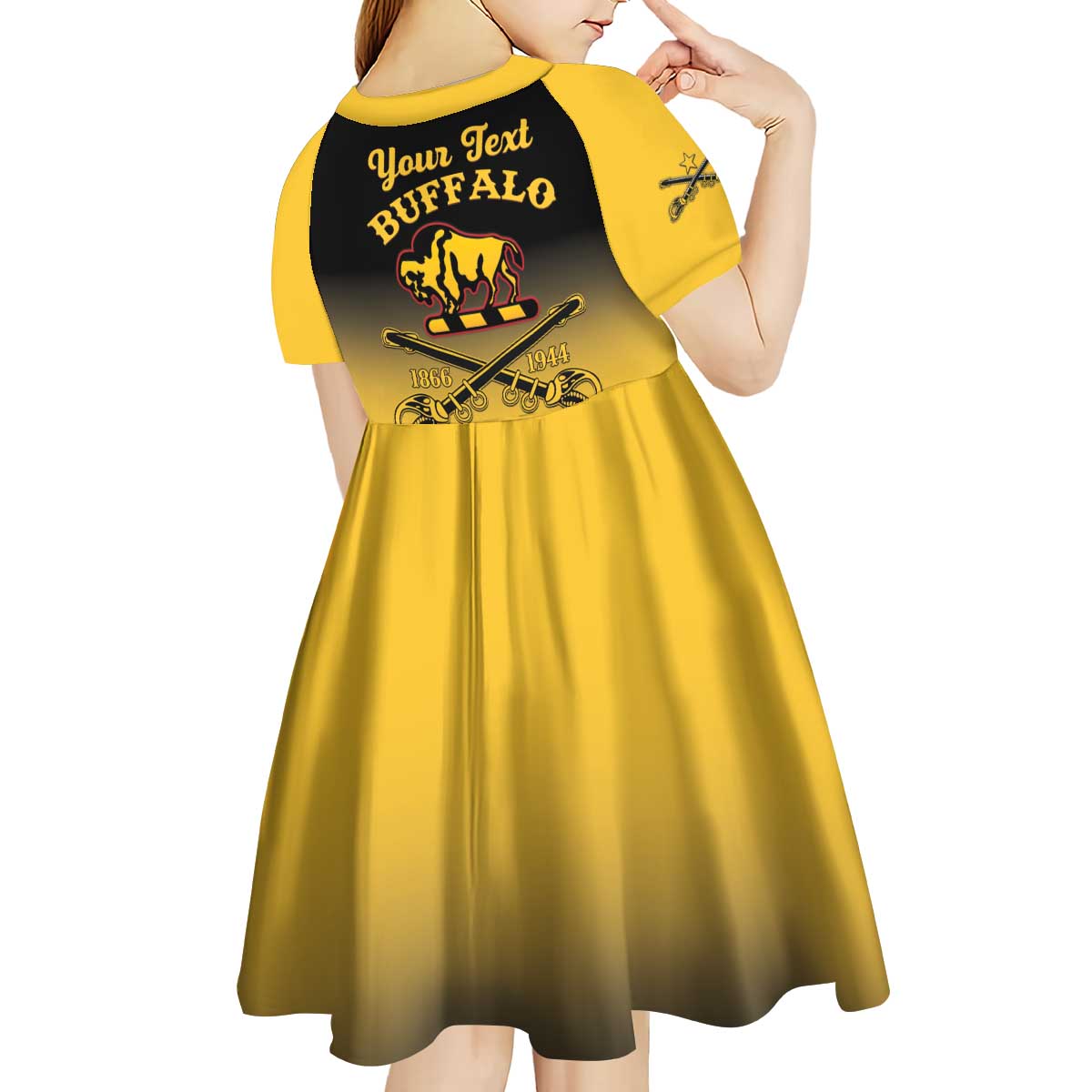 Personalised Buffalo Soldiers Kid Short Sleeve Dress 10th Cavalry Regiment - Wonder Print Shop