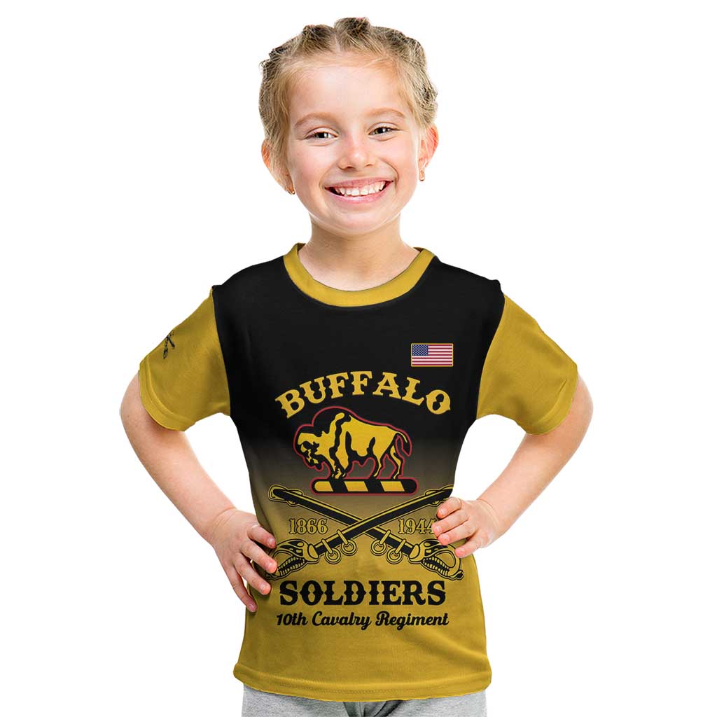 Personalised Buffalo Soldiers Kid T Shirt 10th Cavalry Regiment - Wonder Print Shop