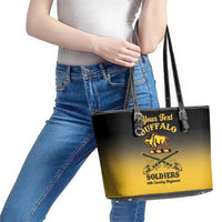 Personalised Buffalo Soldiers Leather Tote Bag 10th Cavalry Regiment - Wonder Print Shop