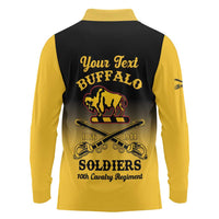 Personalised Buffalo Soldiers Long Sleeve Polo Shirt 10th Cavalry Regiment - Wonder Print Shop