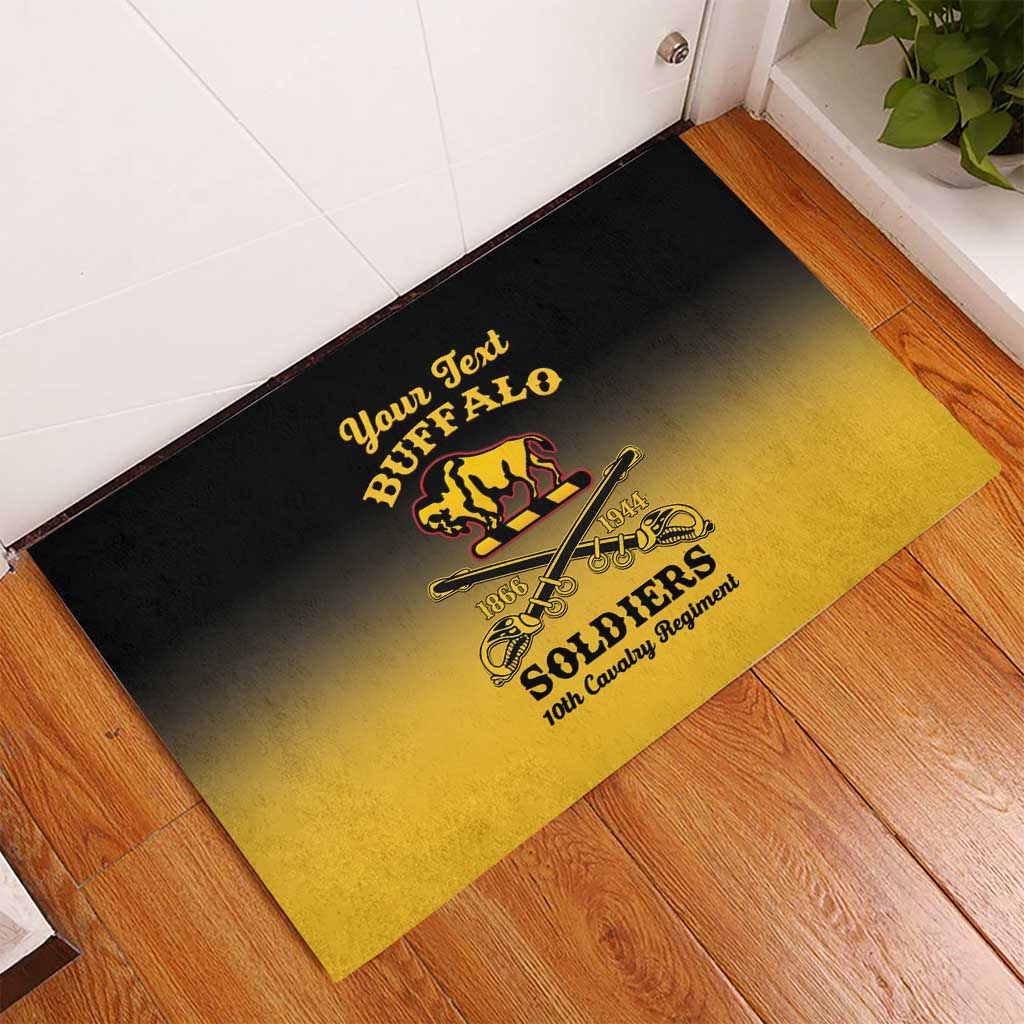 Personalised Buffalo Soldiers Rubber Doormat 10th Cavalry Regiment - Wonder Print Shop