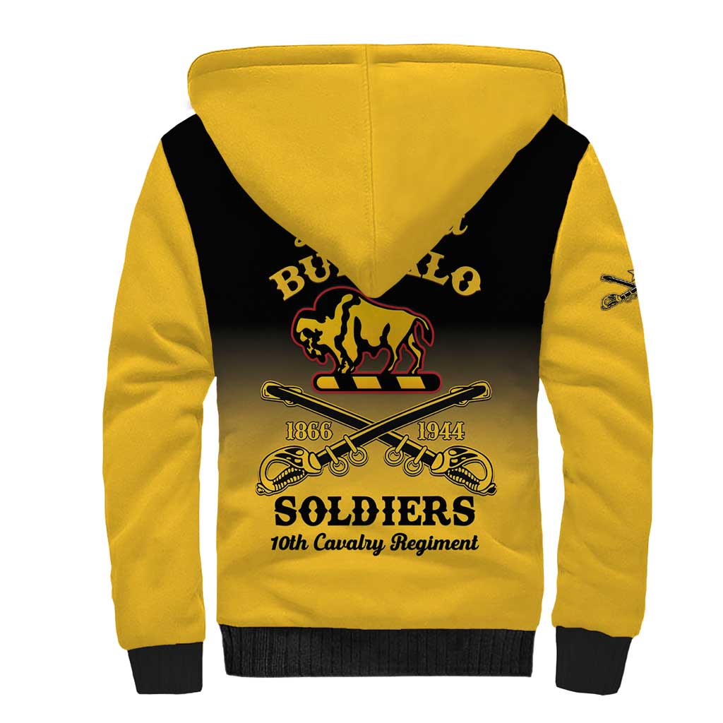 Personalised Buffalo Soldiers Sherpa Hoodie 10th Cavalry Regiment - Wonder Print Shop