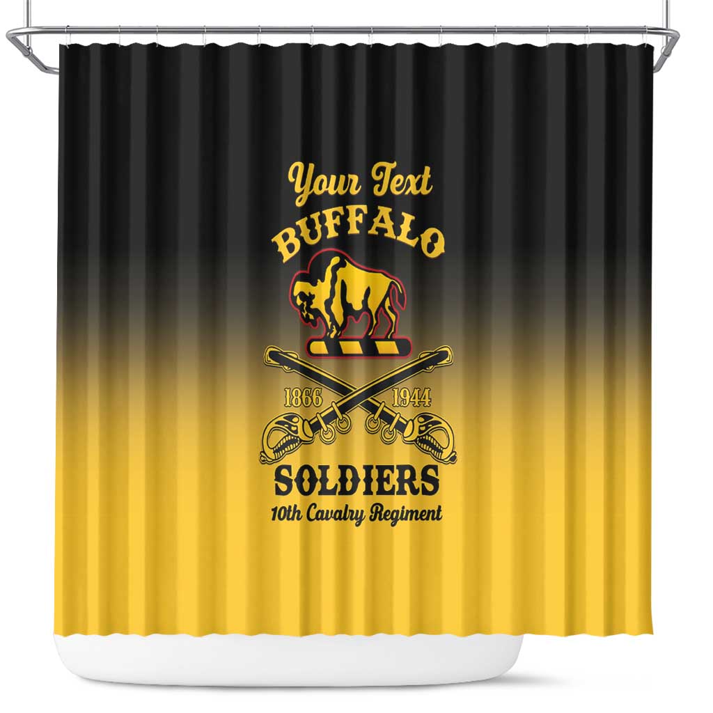 Personalised Buffalo Soldiers Shower Curtain 10th Cavalry Regiment