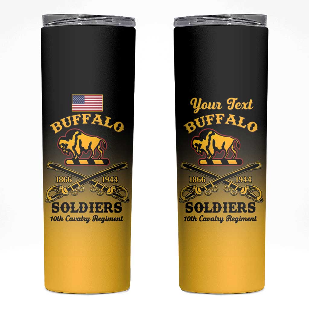 Personalised Buffalo Soldiers Skinny Tumbler 10th Cavalry Regiment - Wonder Print Shop