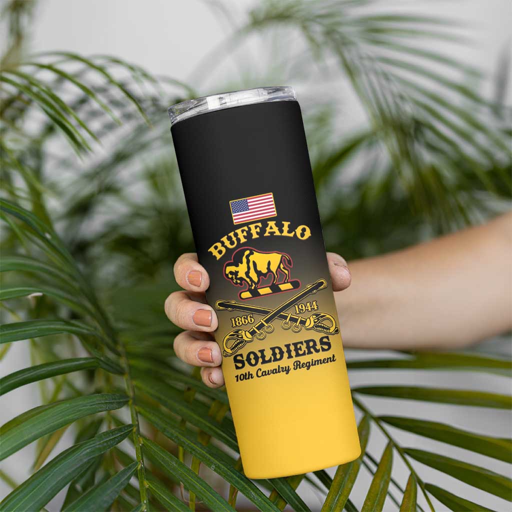 Personalised Buffalo Soldiers Skinny Tumbler 10th Cavalry Regiment - Wonder Print Shop