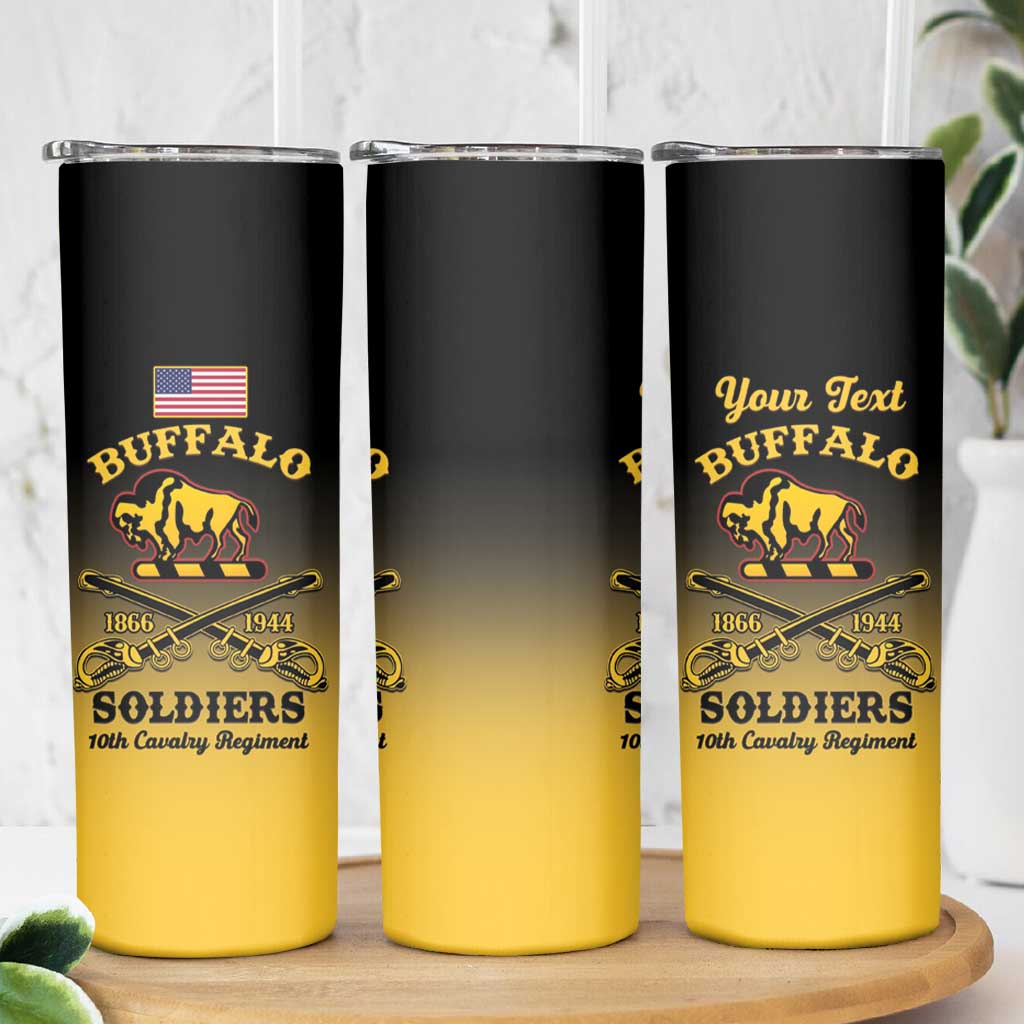 Personalised Buffalo Soldiers Skinny Tumbler 10th Cavalry Regiment - Wonder Print Shop