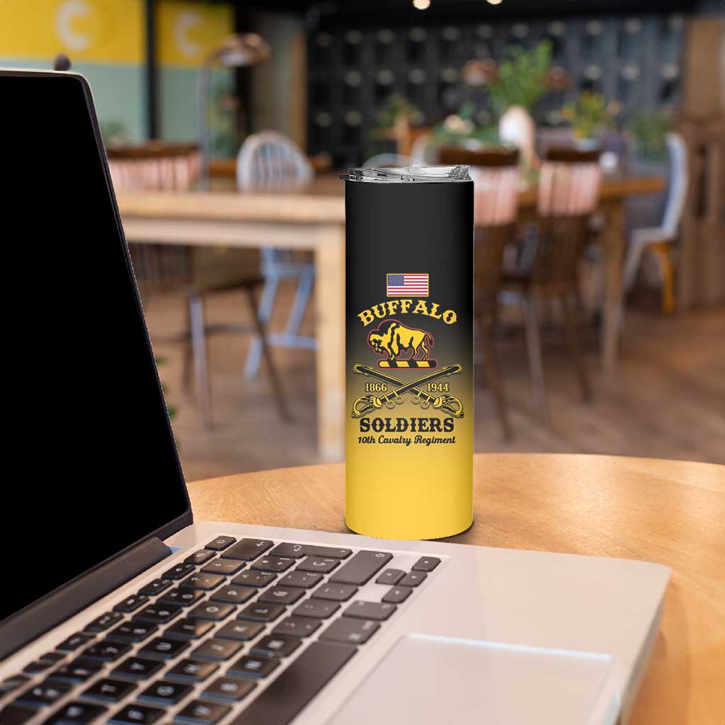 Personalised Buffalo Soldiers Skinny Tumbler 10th Cavalry Regiment - Wonder Print Shop