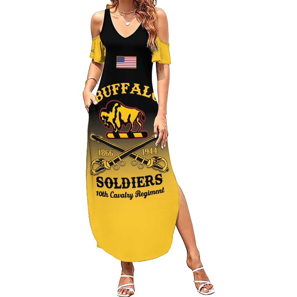 Personalised Buffalo Soldiers Summer Maxi Dress 10th Cavalry Regiment - Wonder Print Shop