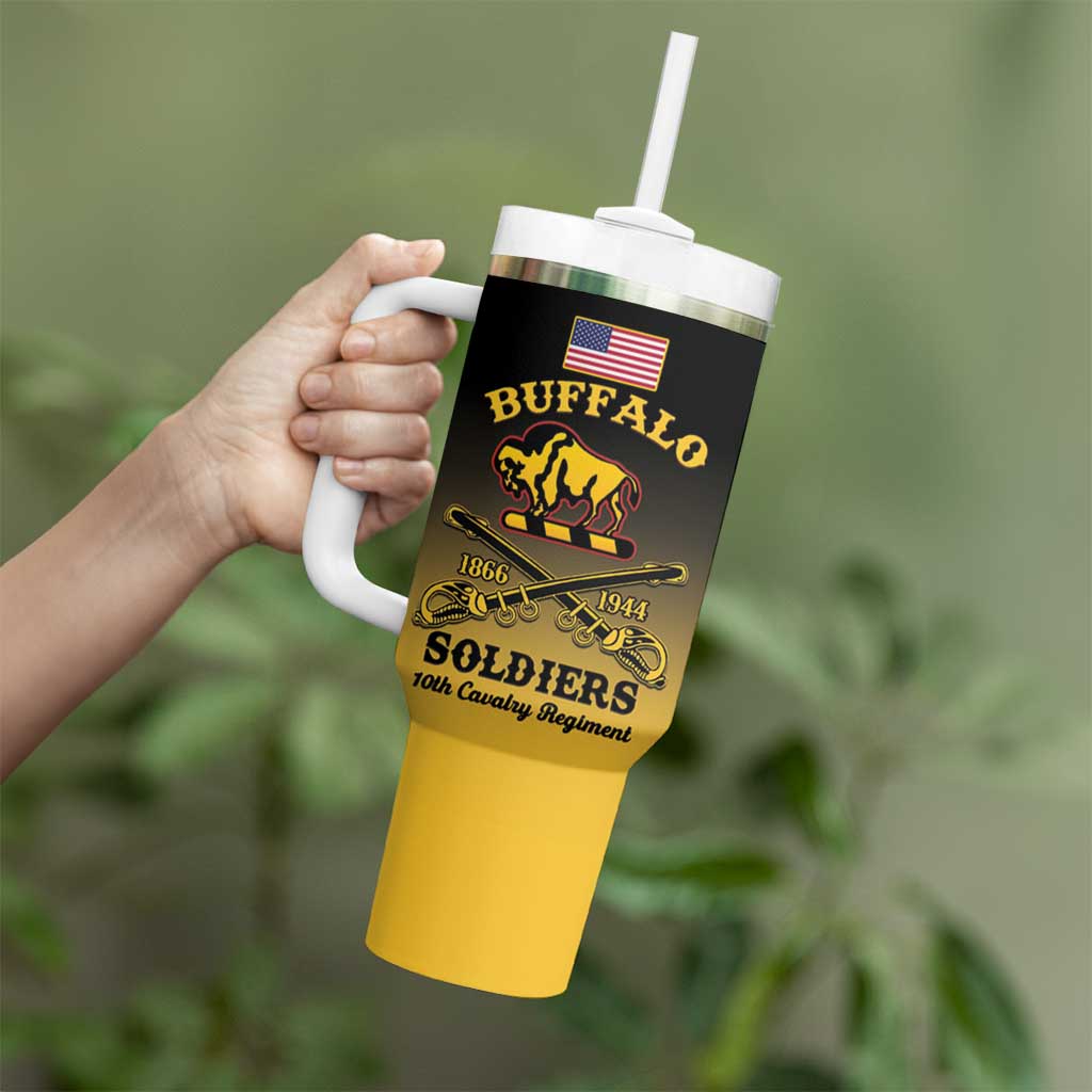 Personalised Buffalo Soldiers Tumbler With Handle 10th Cavalry Regiment - Wonder Print Shop