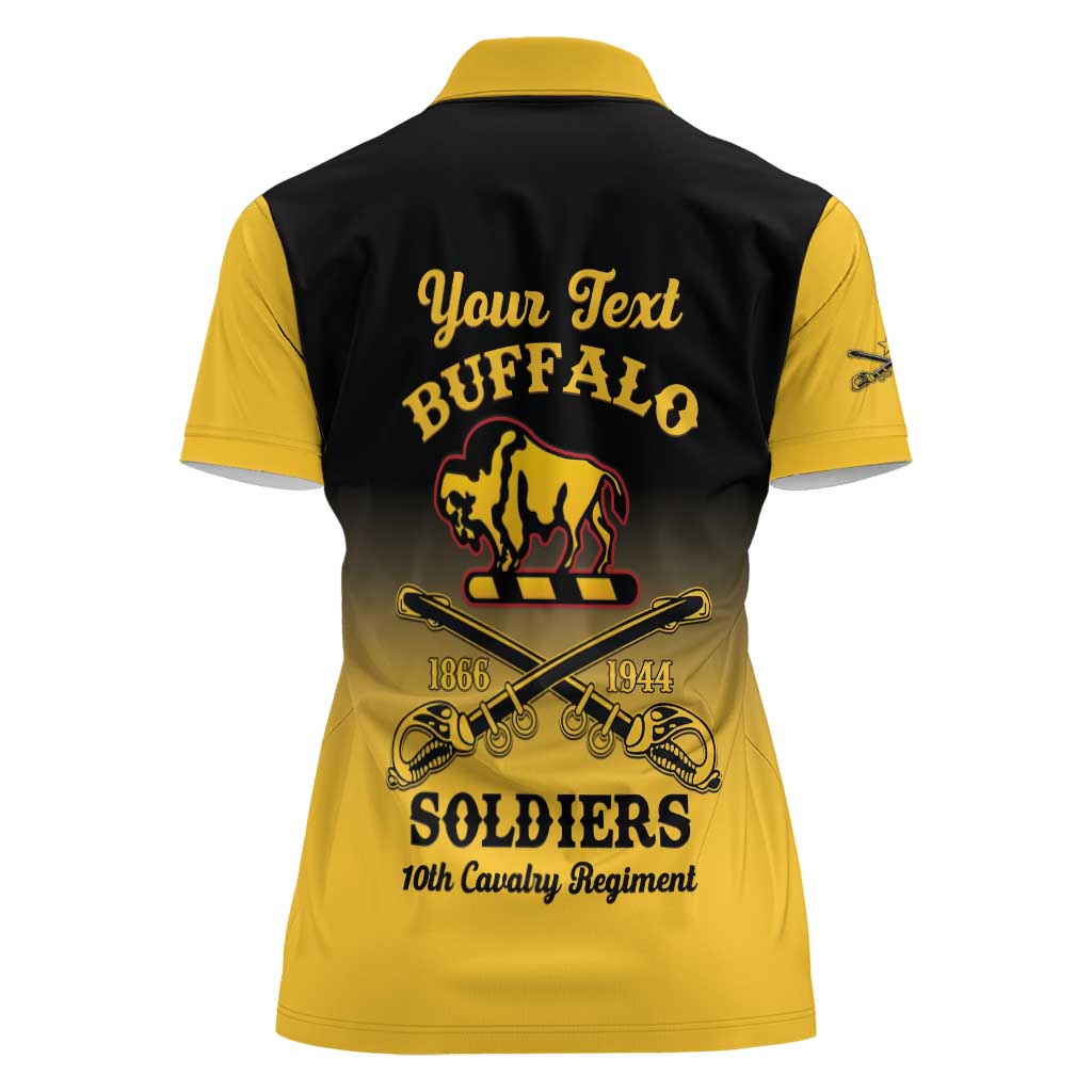 Personalised Buffalo Soldiers Women Polo Shirt 10th Cavalry Regiment - Wonder Print Shop