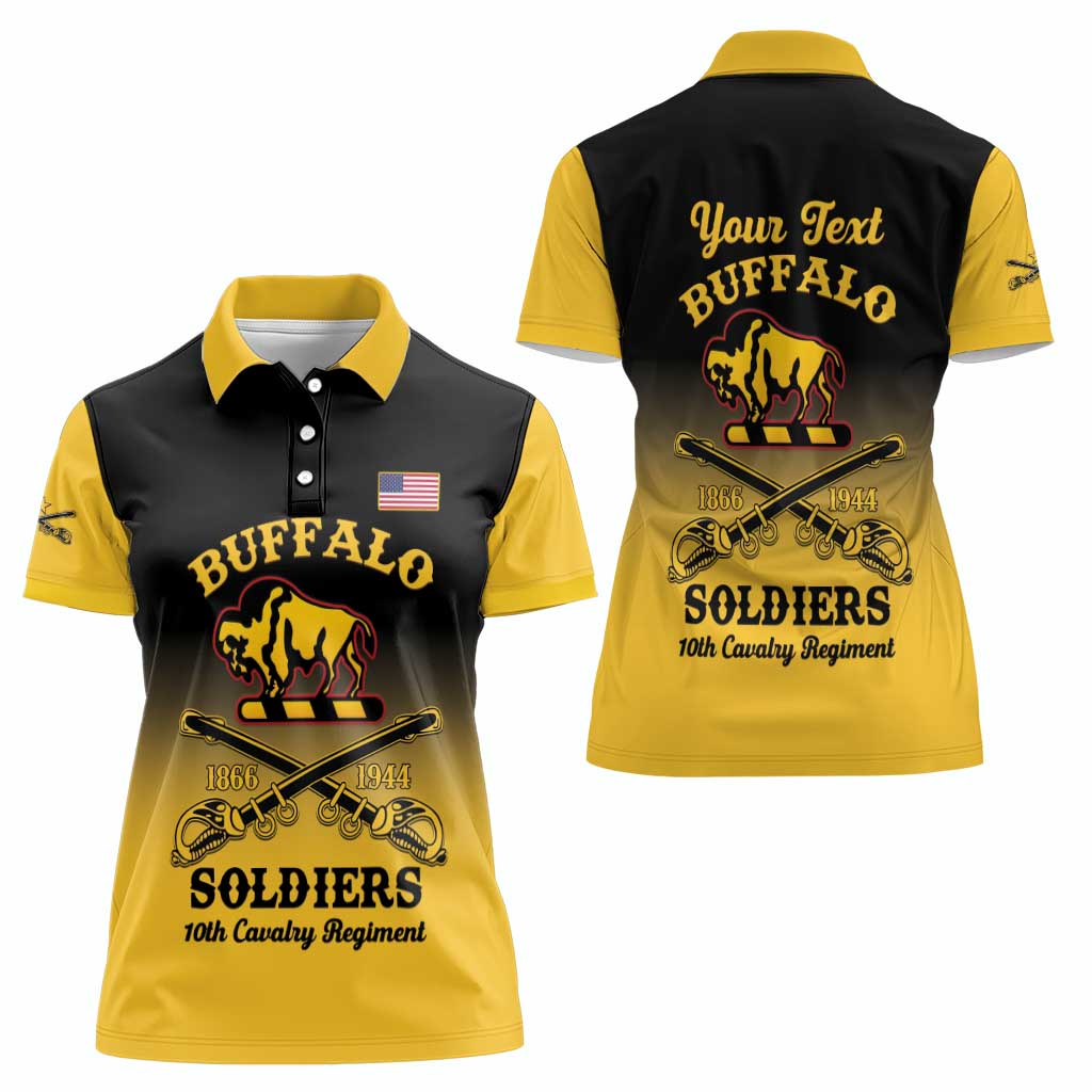 Personalised Buffalo Soldiers Women Polo Shirt 10th Cavalry Regiment - Wonder Print Shop