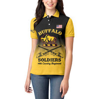 Personalised Buffalo Soldiers Women Polo Shirt 10th Cavalry Regiment - Wonder Print Shop