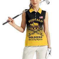 Personalised Buffalo Soldiers Women Sleeveless Polo Shirt 10th Cavalry Regiment - Wonder Print Shop