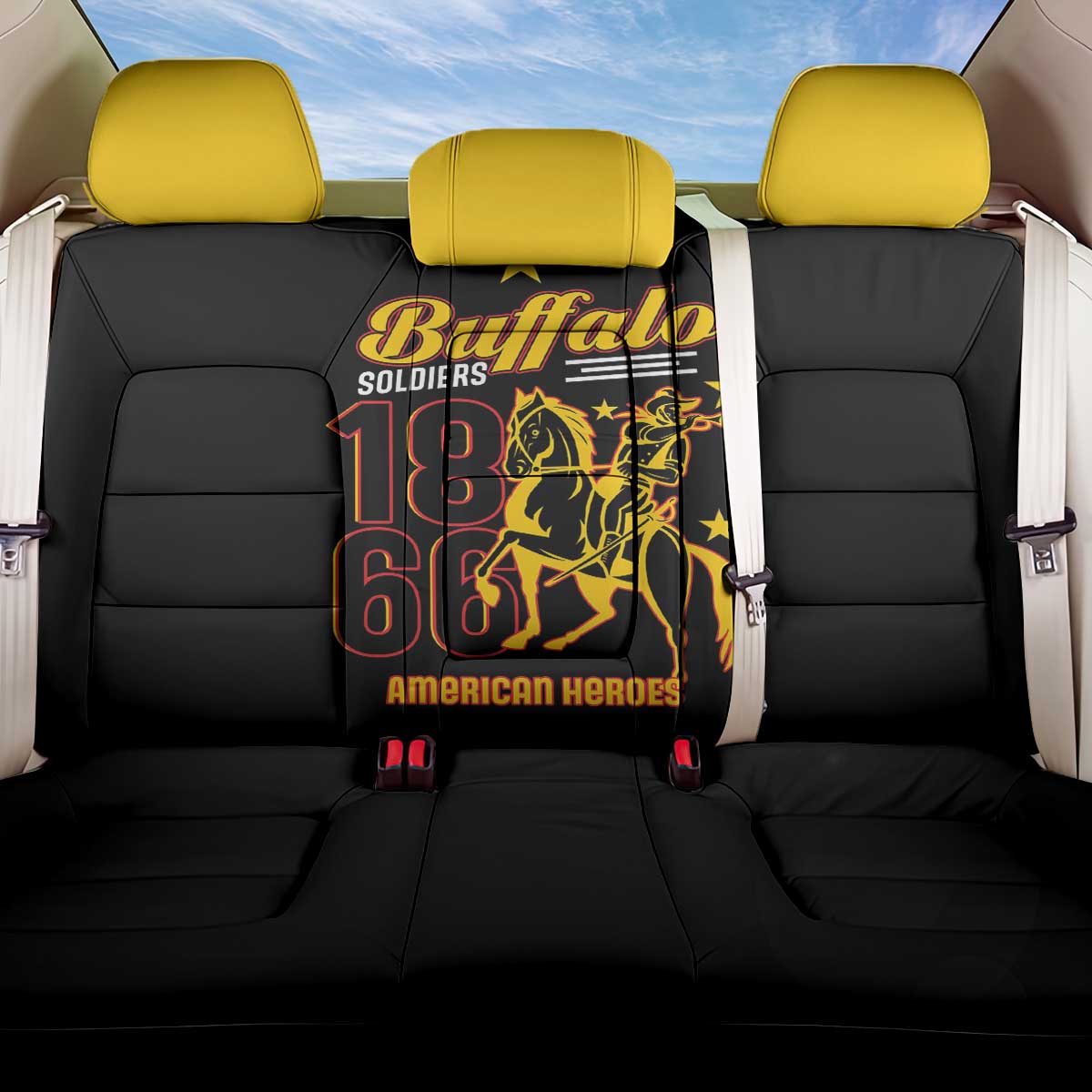 Buffalo Soldiers 9th and 10th Cavalry Back Car Seat Cover American Heroes - Wonder Print Shop