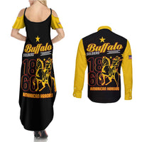 Buffalo Soldiers 9th and 10th Cavalry Couples Matching Summer Maxi Dress and Long Sleeve Button Shirt American Heroes - Wonder Print Shop