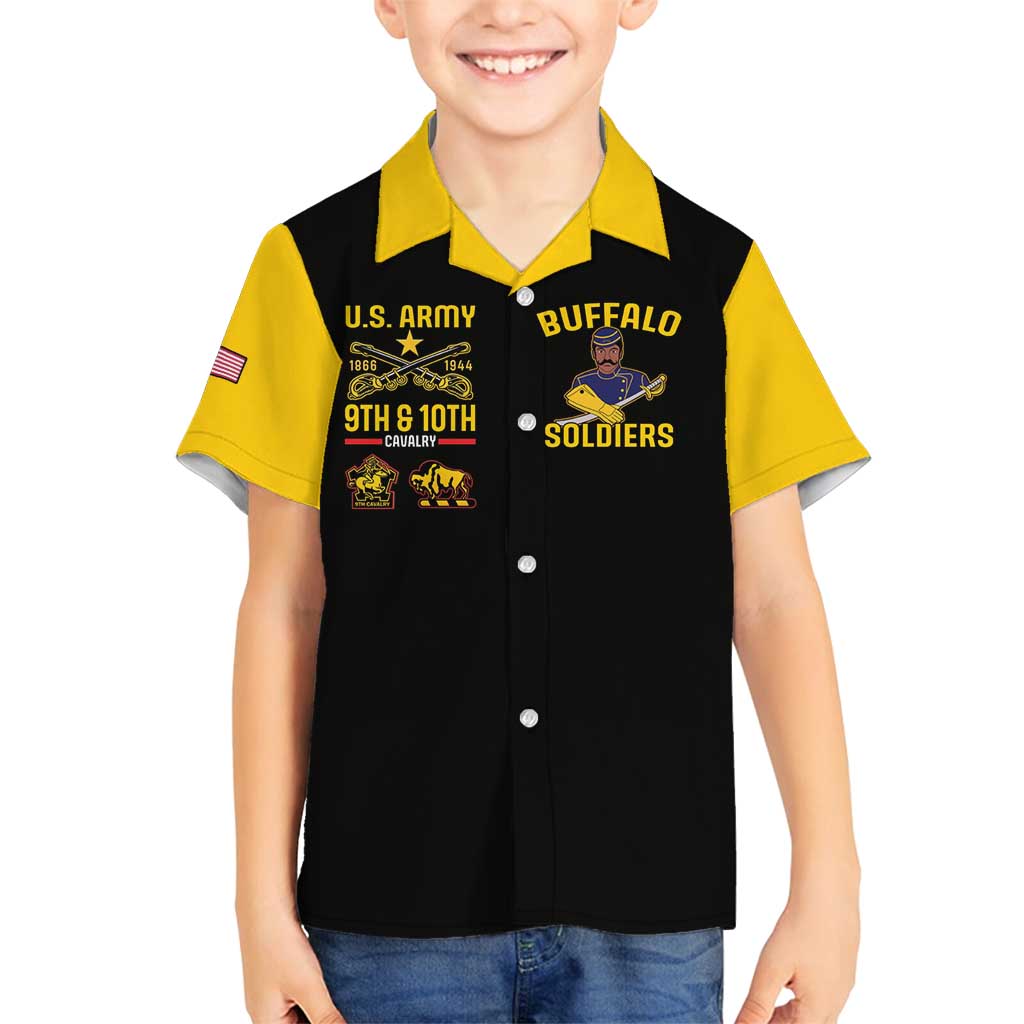 Buffalo Soldiers 9th and 10th Cavalry Family Matching Long Sleeve Bodycon Dress and Hawaiian Shirt American Heroes - Wonder Print Shop