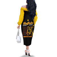 Buffalo Soldiers 9th and 10th Cavalry Family Matching Off The Shoulder Long Sleeve Dress and Hawaiian Shirt American Heroes - Wonder Print Shop