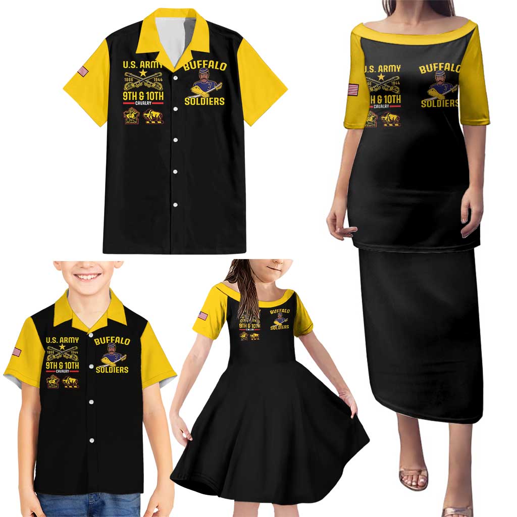 Buffalo Soldiers 9th and 10th Cavalry Family Matching Puletasi and Hawaiian Shirt American Heroes - Wonder Print Shop