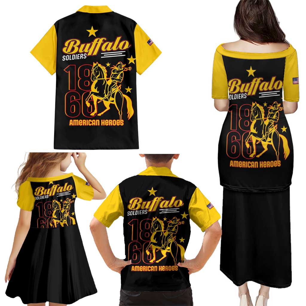 Buffalo Soldiers 9th and 10th Cavalry Family Matching Puletasi and Hawaiian Shirt American Heroes - Wonder Print Shop
