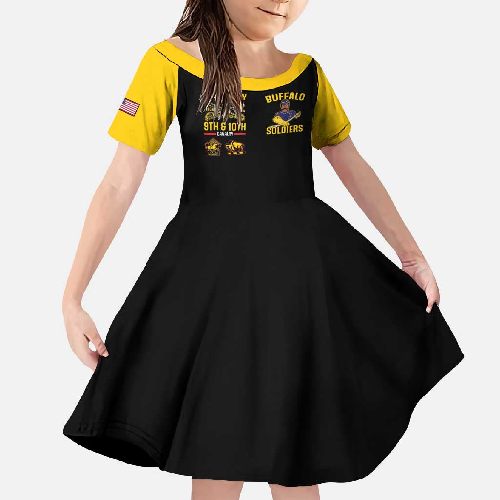 Buffalo Soldiers 9th and 10th Cavalry Family Matching Short Sleeve Bodycon Dress and Hawaiian Shirt American Heroes - Wonder Print Shop