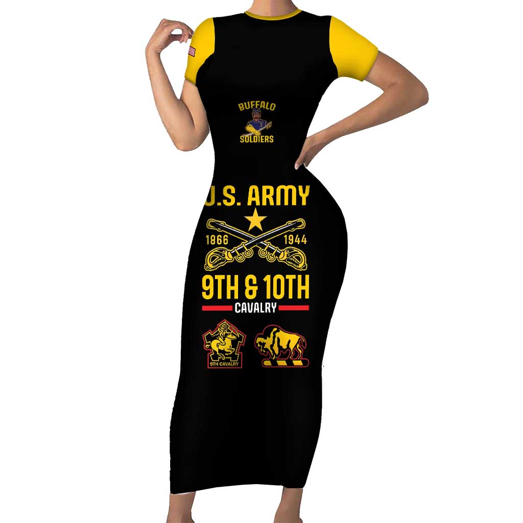 Buffalo Soldiers 9th and 10th Cavalry Family Matching Short Sleeve Bodycon Dress and Hawaiian Shirt American Heroes - Wonder Print Shop
