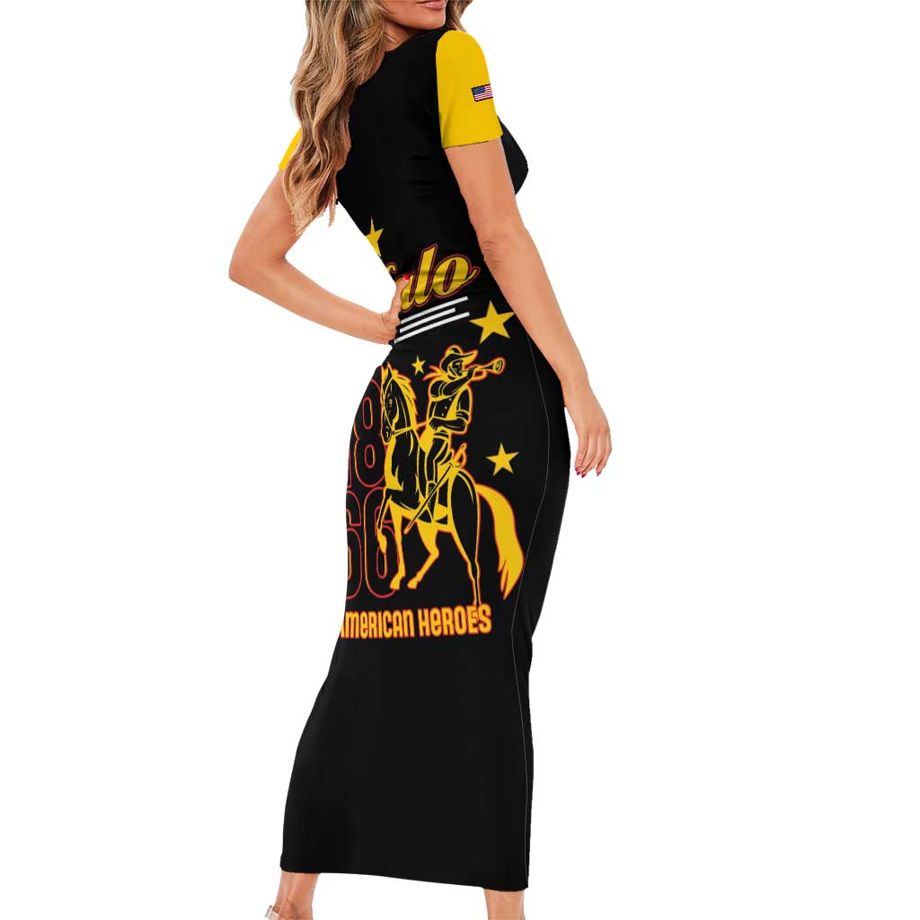 Buffalo Soldiers 9th and 10th Cavalry Family Matching Short Sleeve Bodycon Dress and Hawaiian Shirt American Heroes - Wonder Print Shop